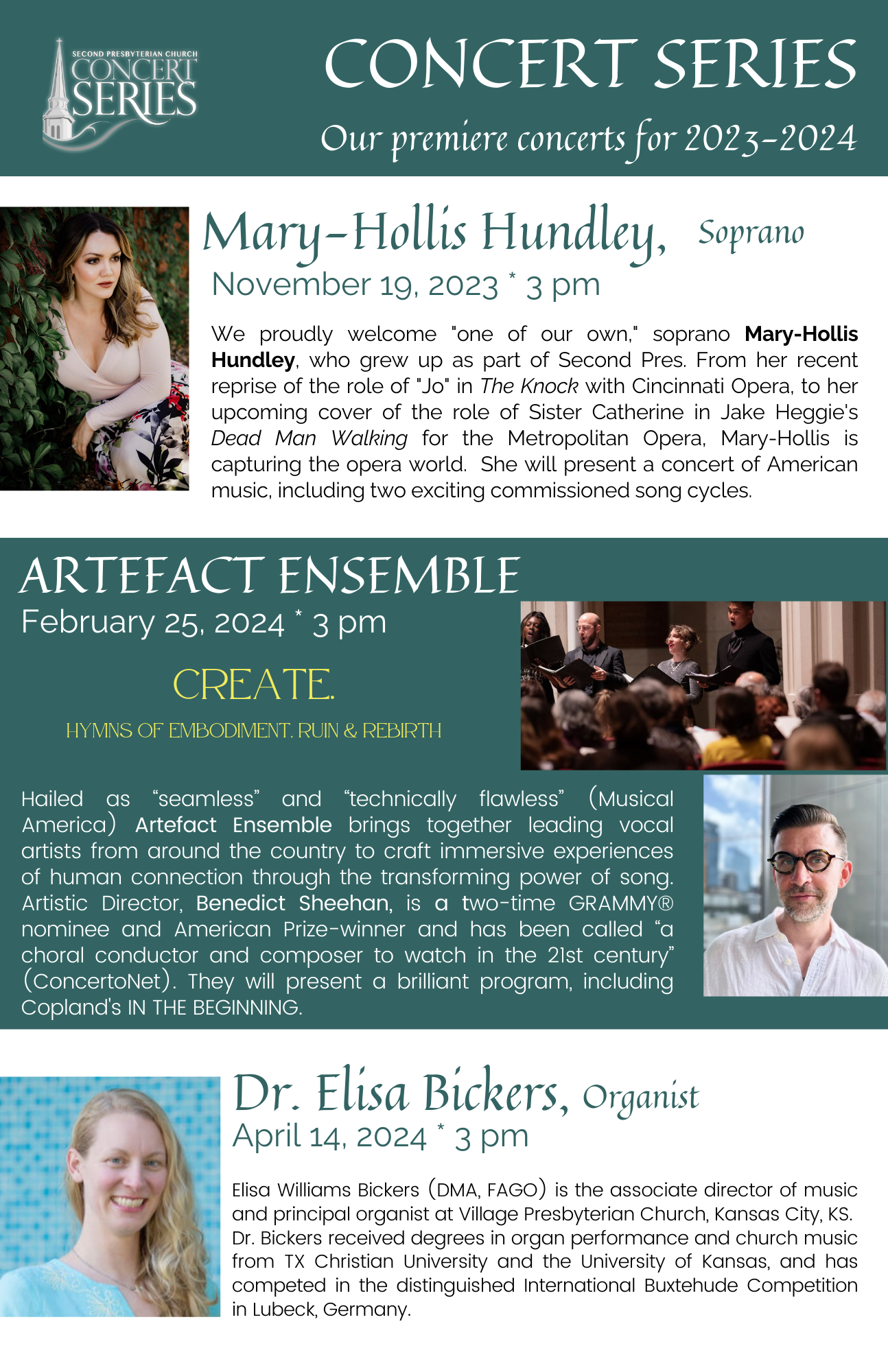 Mary-Hollis Hundley, Artefact Ensemble, Dr. Elisa Bickers