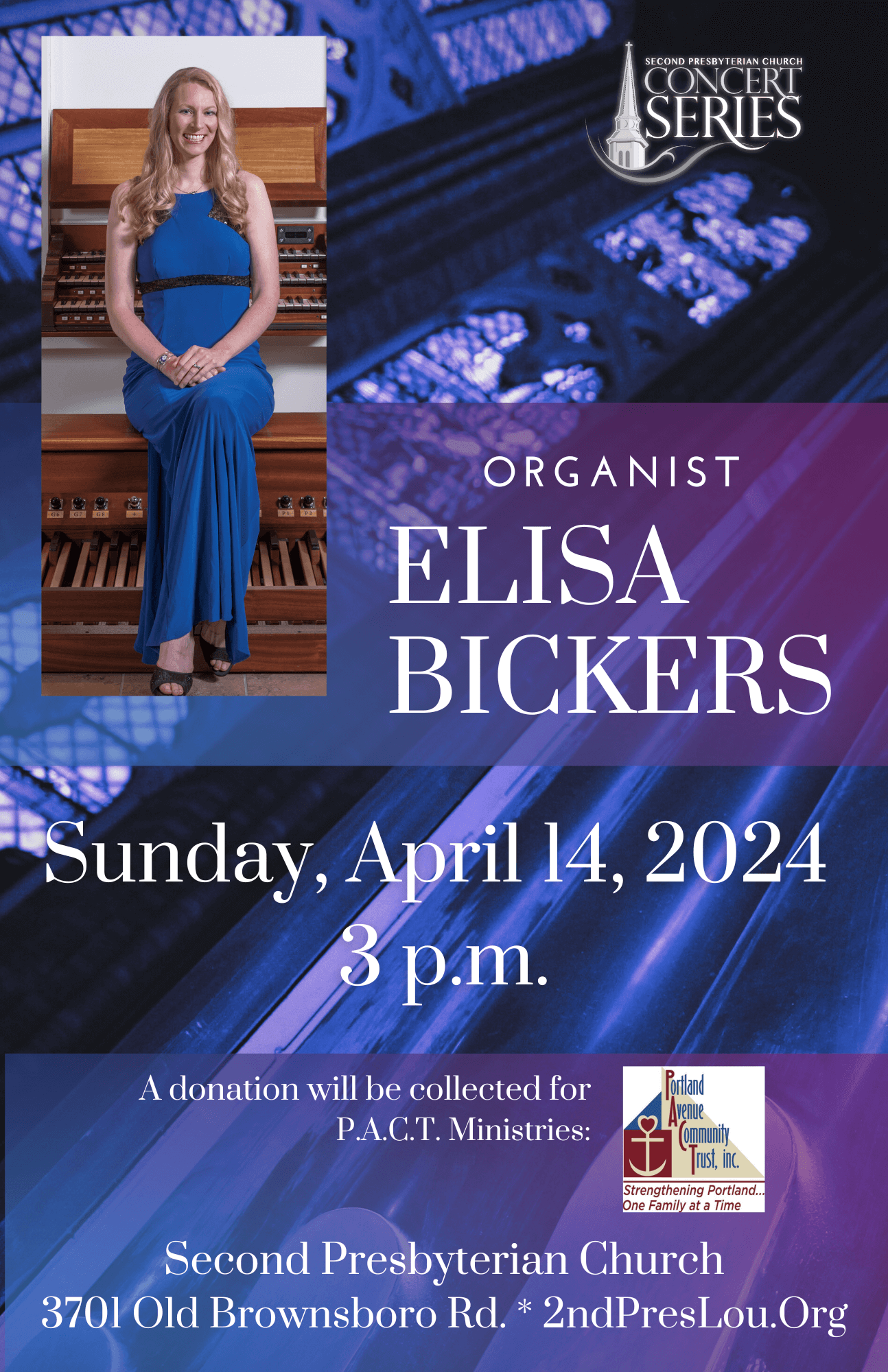Organist Elisa Bickers, April 14, 2024