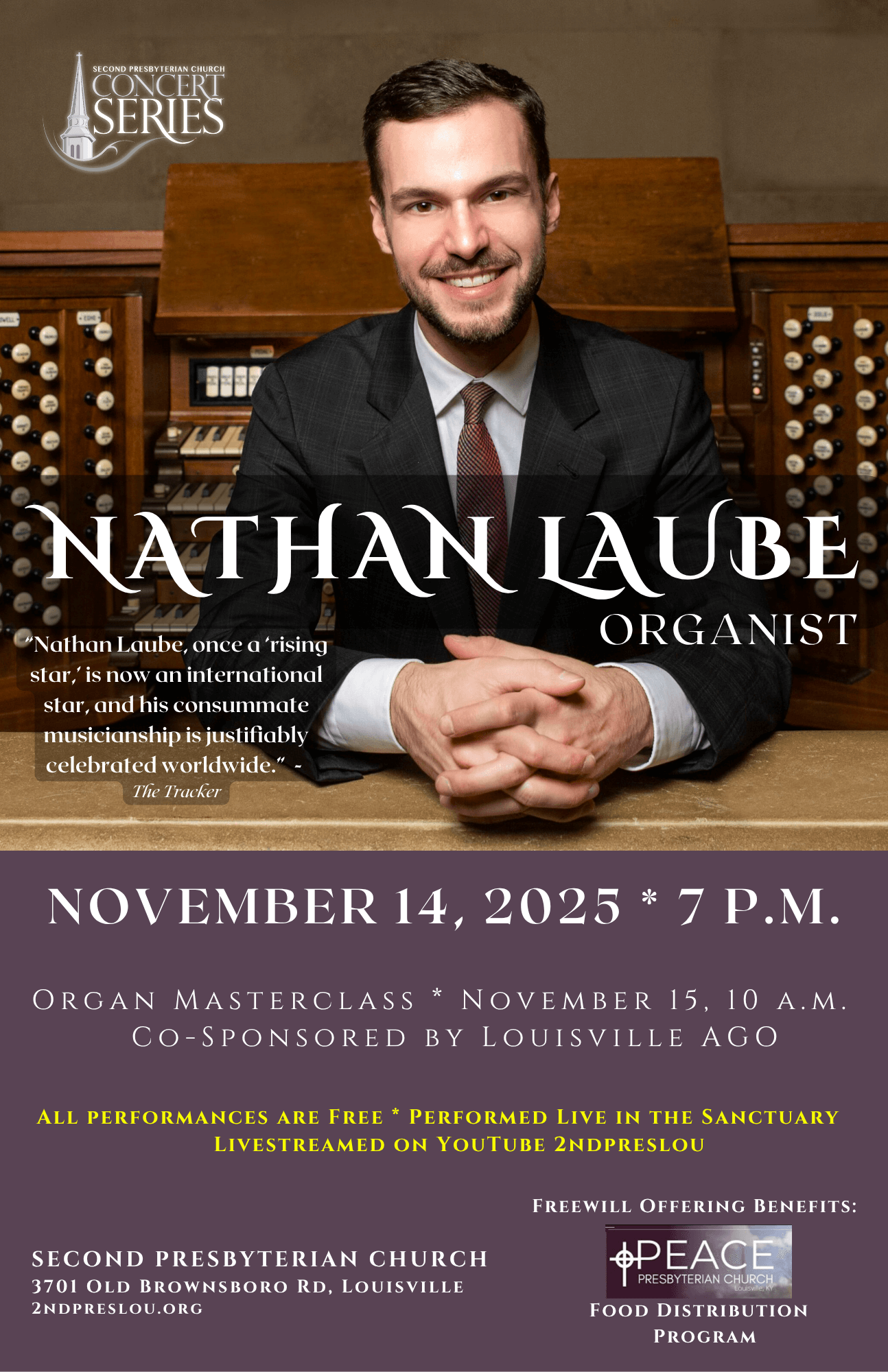 November 14, 2025 Nathan Laube Organist