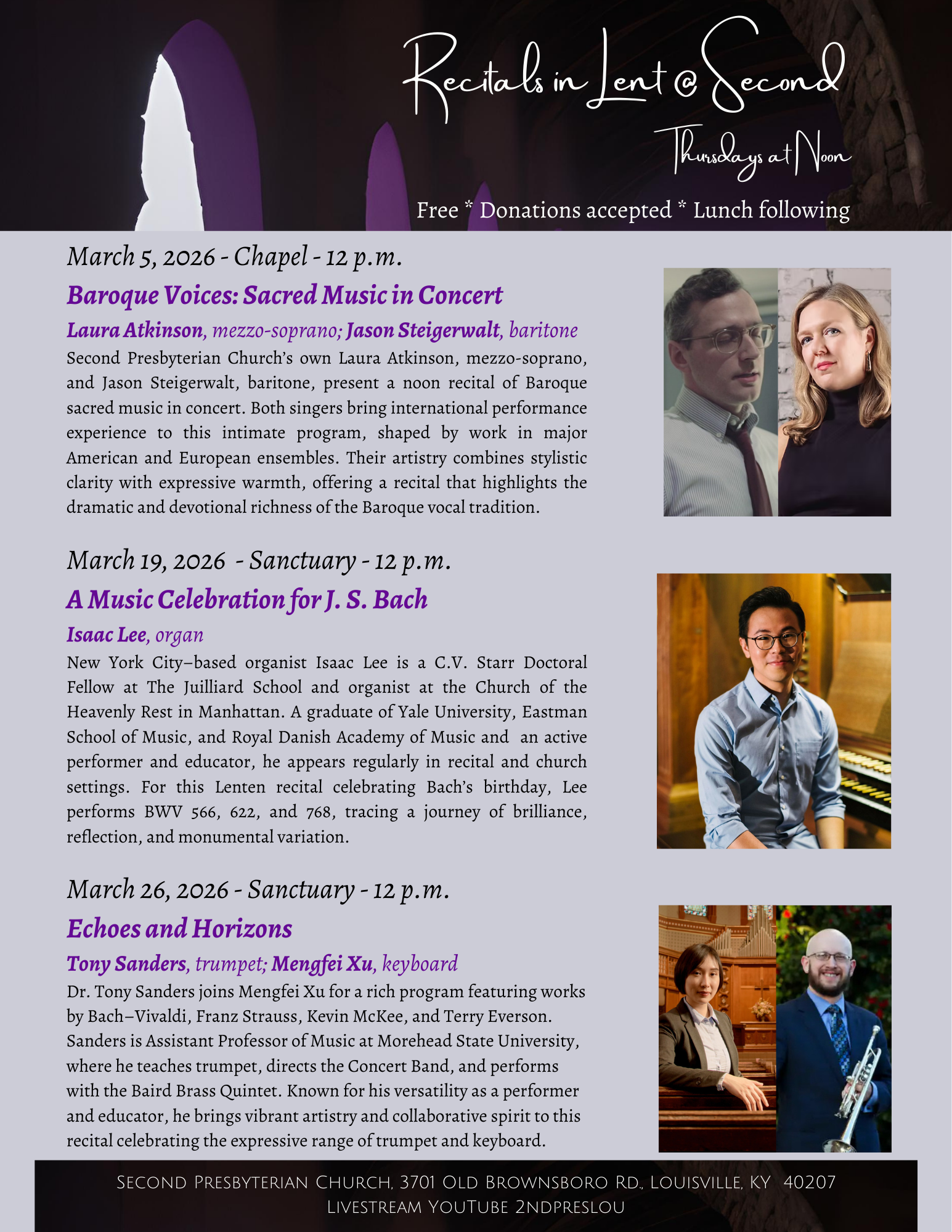 2026 Recitals in Lent @ Second